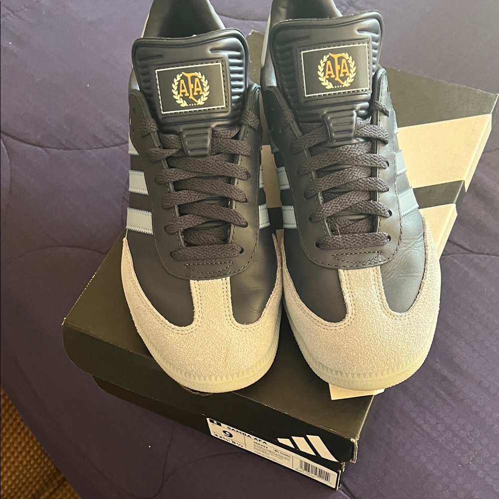 Adidas Navy Blue and Baby Blue sneakers